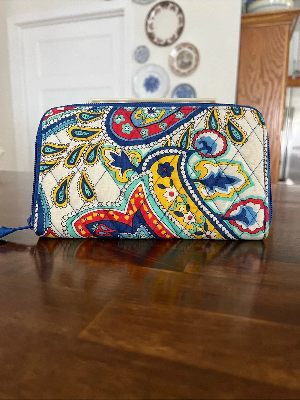 Vera Bradley Accordion Zip-Around Wallet, Marina Paisley (retired) - Picture 3 of 4